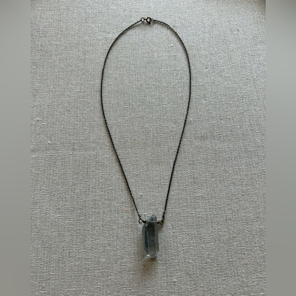Delicate Clear Crystal Pendant Necklace - Picture 2 of 7
